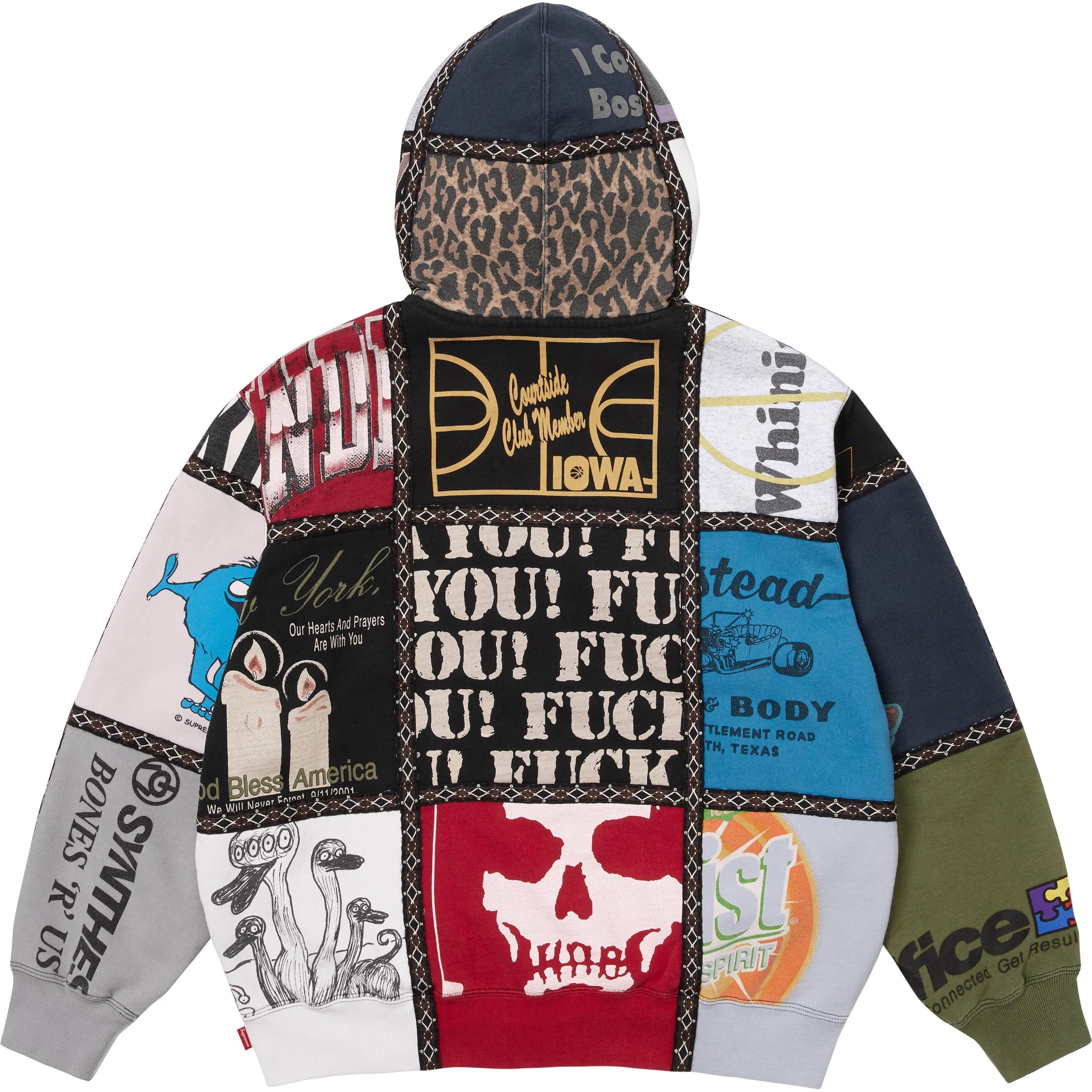 Supreme®/Number (N)ine® Patchwork Zip Up Hooded Sweatshirt view 4